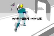 wpk软件正规吗（wpe软件）