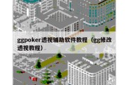 ggpoker透视辅助软件教程（gg修改透视教程）